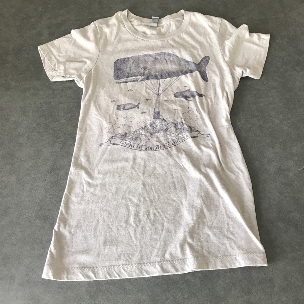 Next Level Apparel Light Gray Whale Graphic Short Sleeve Tee - Picture 8 of 11